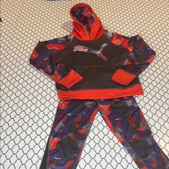 Puma Kids' Colorful Hoodie and Leggings Set - Picture 1 of 13